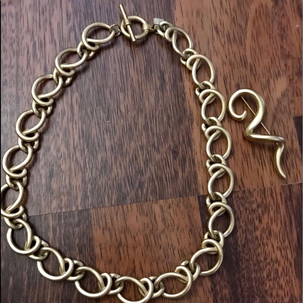 Ann Taylor Necklace with gold brooch